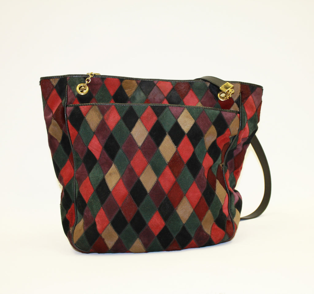 Bottega Veneta multi-color suede   tote bag
