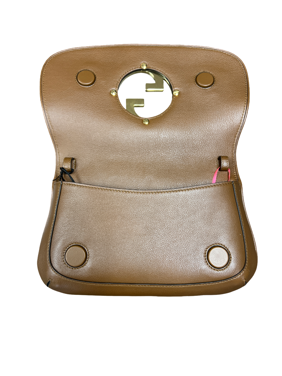 Gucci Brown Leather Roxy Interlocking GG Blondie Bag