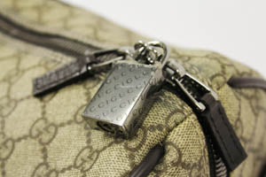 Apricot Gucci Monogram GG Large Duffle Travel Bag