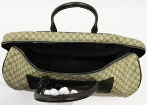 Apricot Gucci Monogram GG Large Duffle Travel Bag