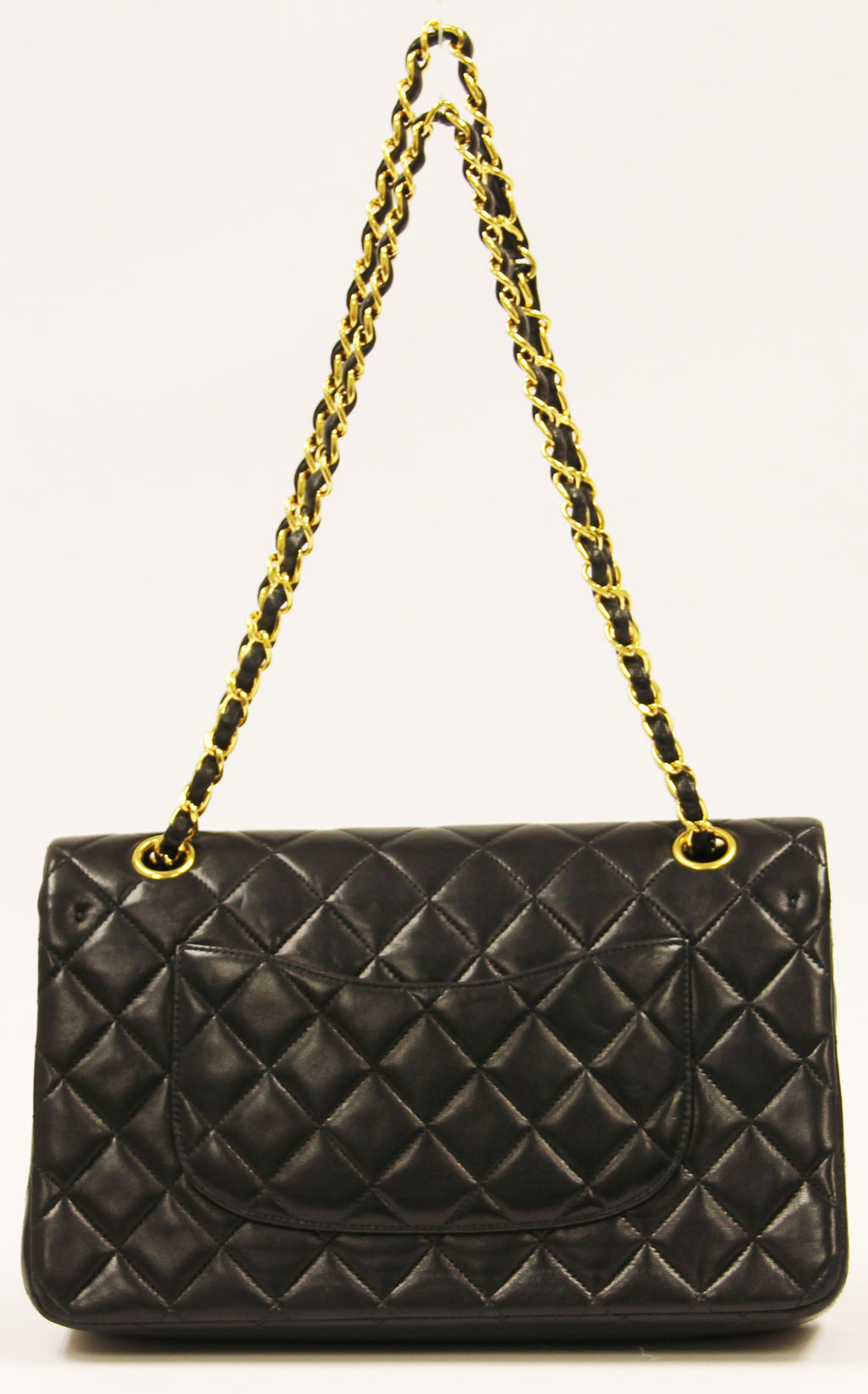 Chanel classic large black quilted lambskin double flap