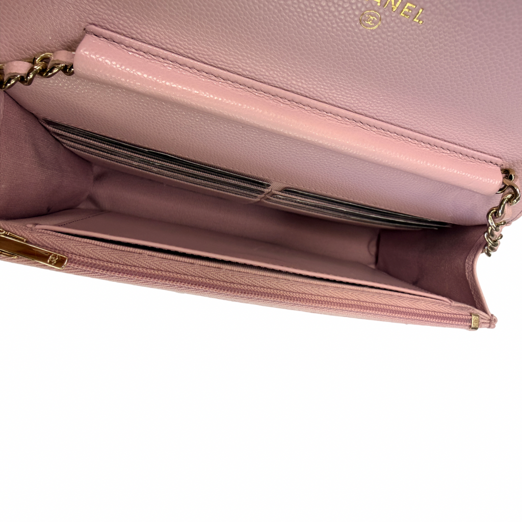 Chanel Light Pink Caviar Wallet on Chain WGH
