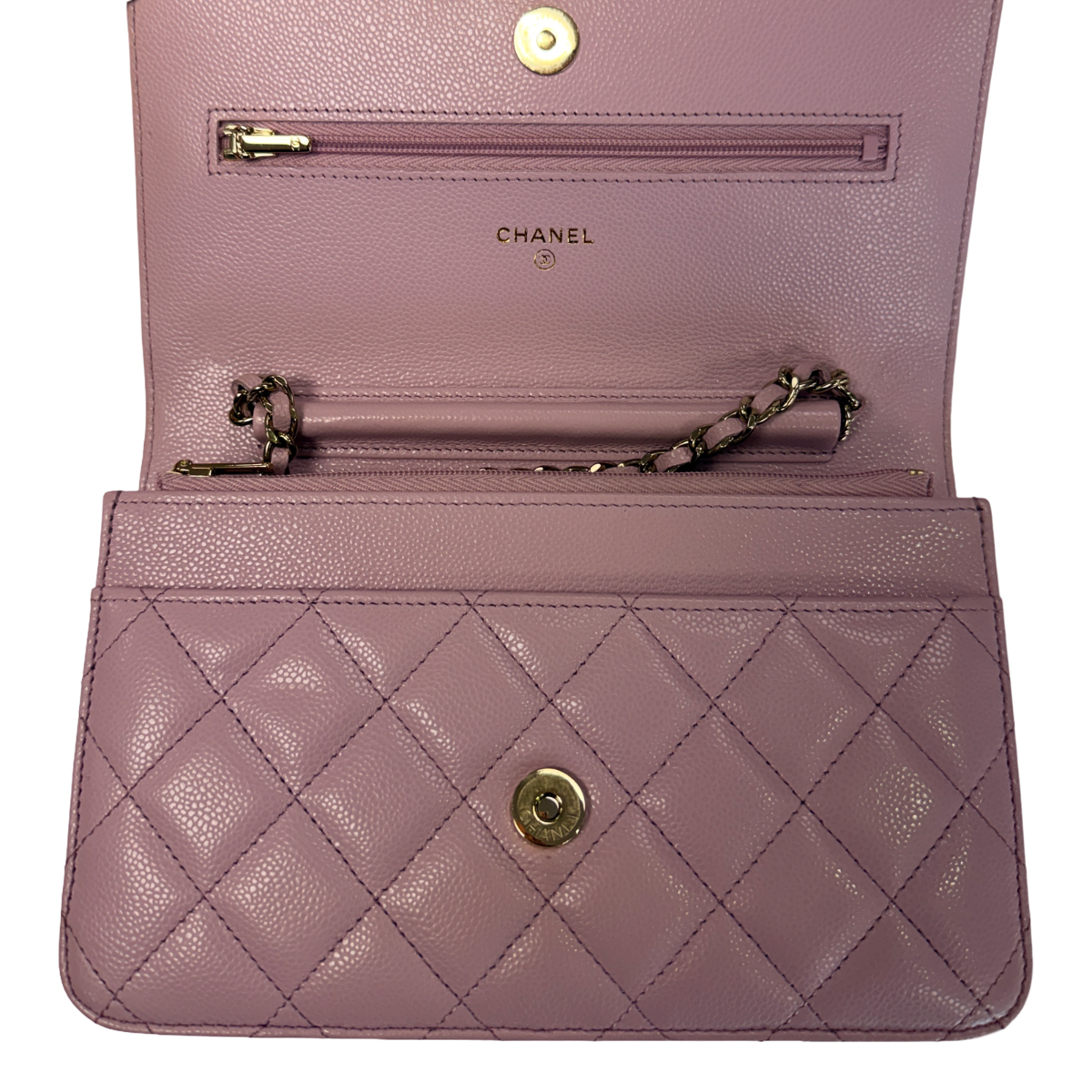 Chanel Light Pink Caviar Wallet on Chain WGH
