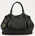 Gucci Black Leather Guccissima XL Handbag.