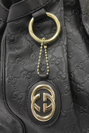 Gucci Black Leather Guccissima XL Handbag.