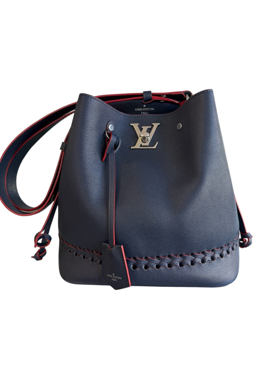 Louis Vuitton Braided Lockme Blue Bucket Bag