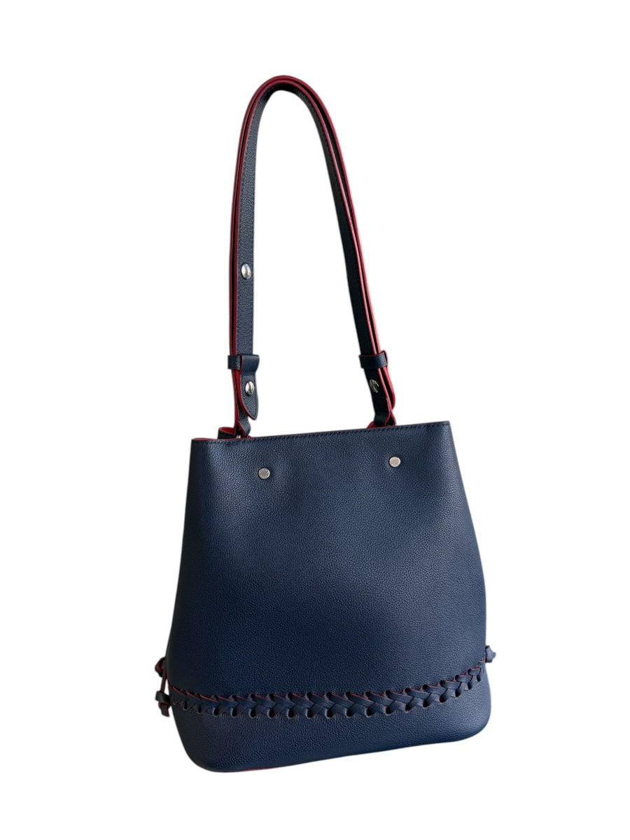 Louis Vuitton Braided Lockme Blue Bucket Bag