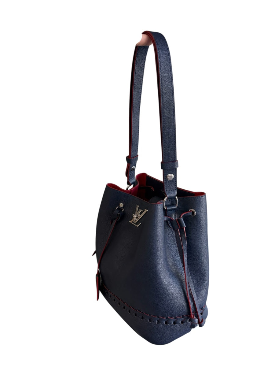 Louis Vuitton Braided Lockme Blue Bucket Bag