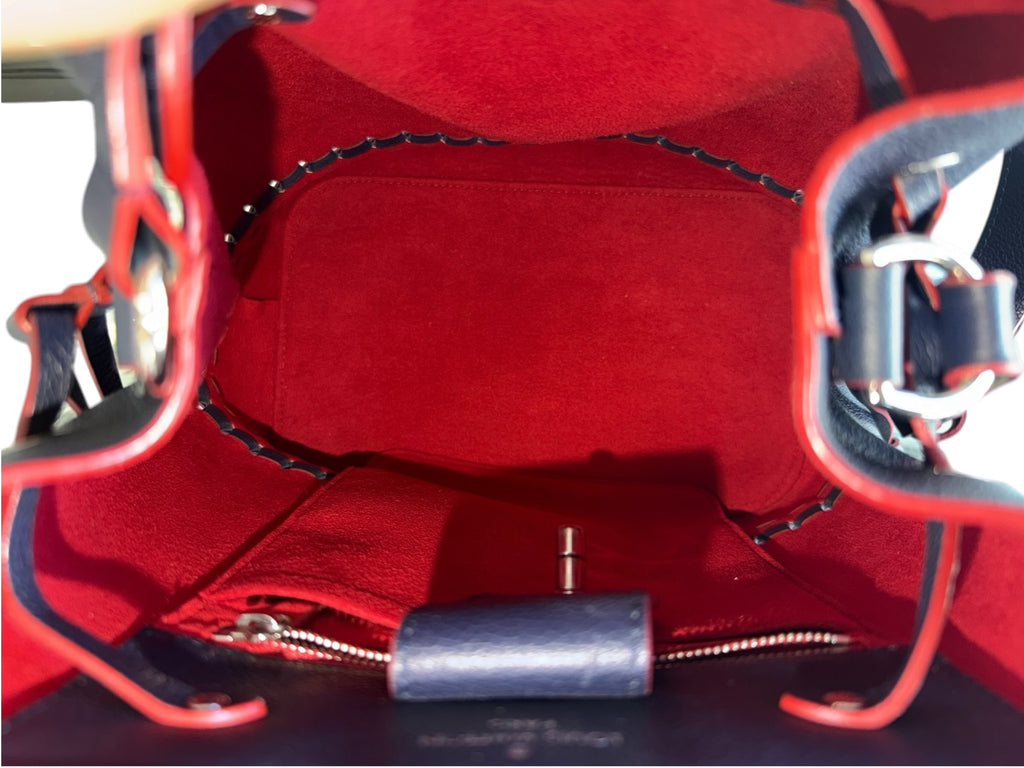 Louis Vuitton Braided Lockme Blue Bucket Bag