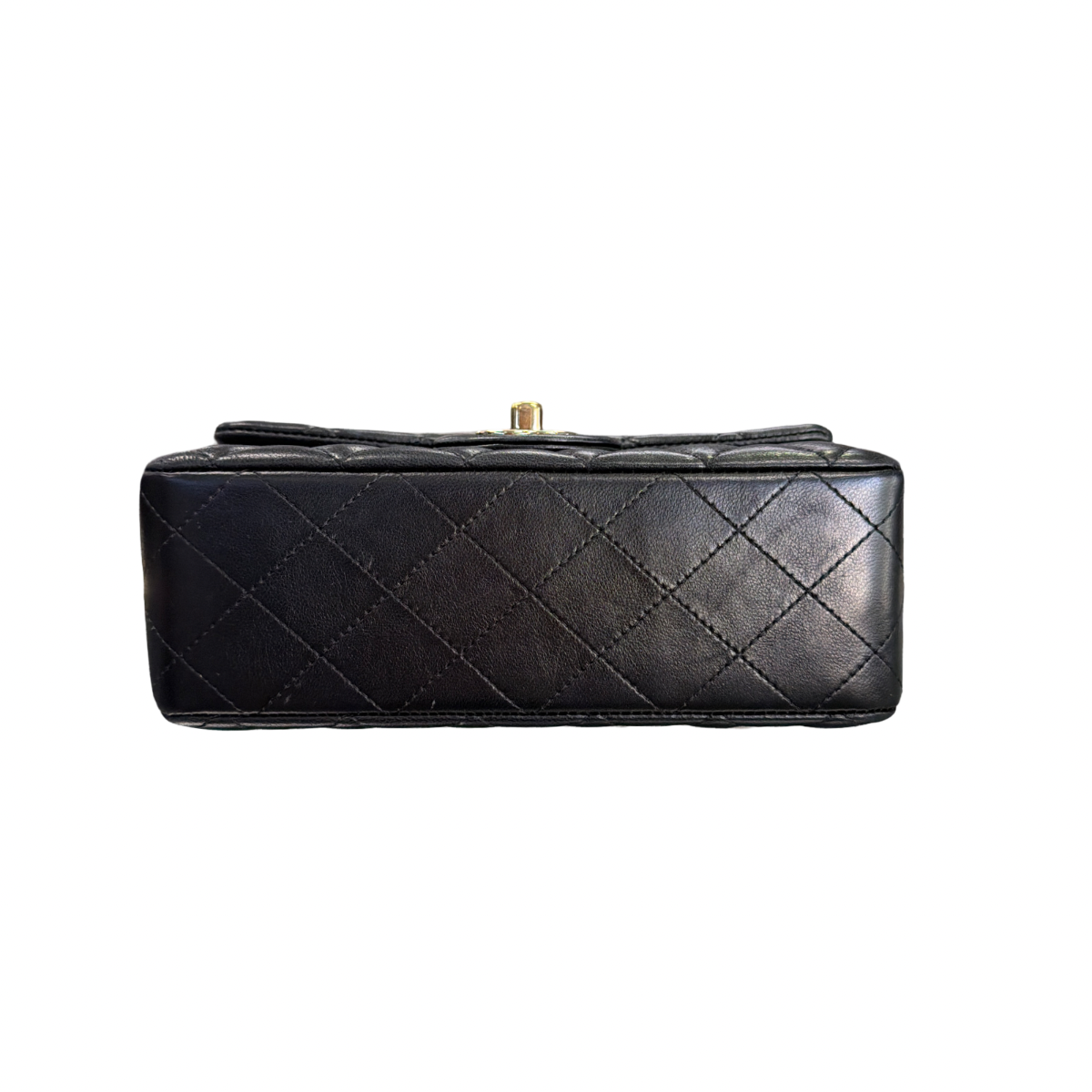 Chanel Black Lambskin Quilted Mini Rectangular Flap LGHW