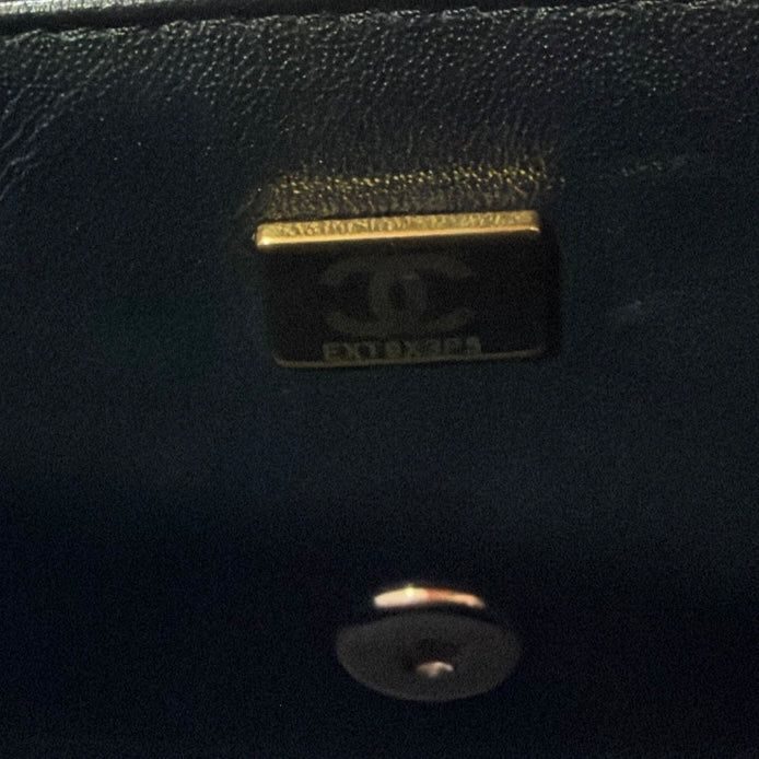 Chanel Black Lambskin Quilted Mini Rectangular Flap LGHW
