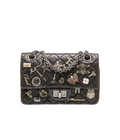 Chanel Black Aged Calfskin Lucky Charms 2.55 Rectangle Double Flap Bag