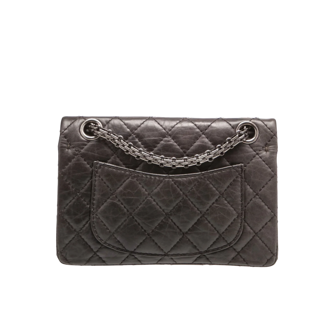 Chanel Black Aged Calfskin Lucky Charms 2.55 Rectangle Double Flap Bag