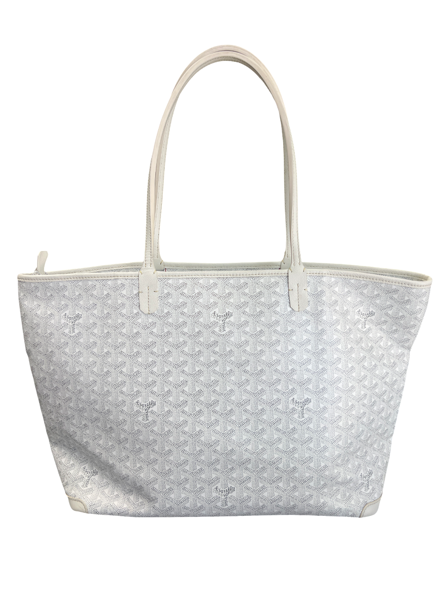 Goyard White Goyardine Artois MM Tote