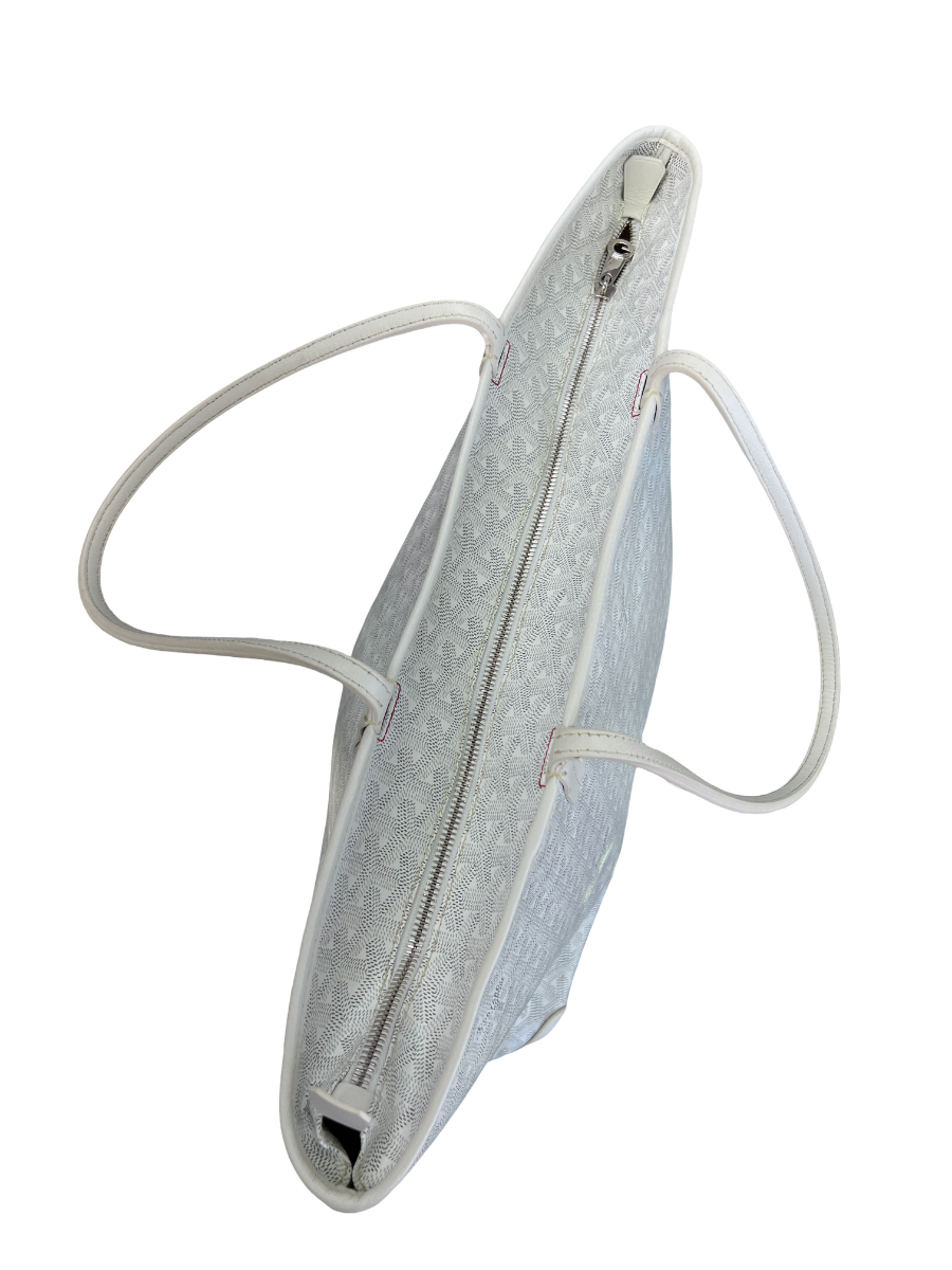 Goyard White Goyardine Artois MM Tote