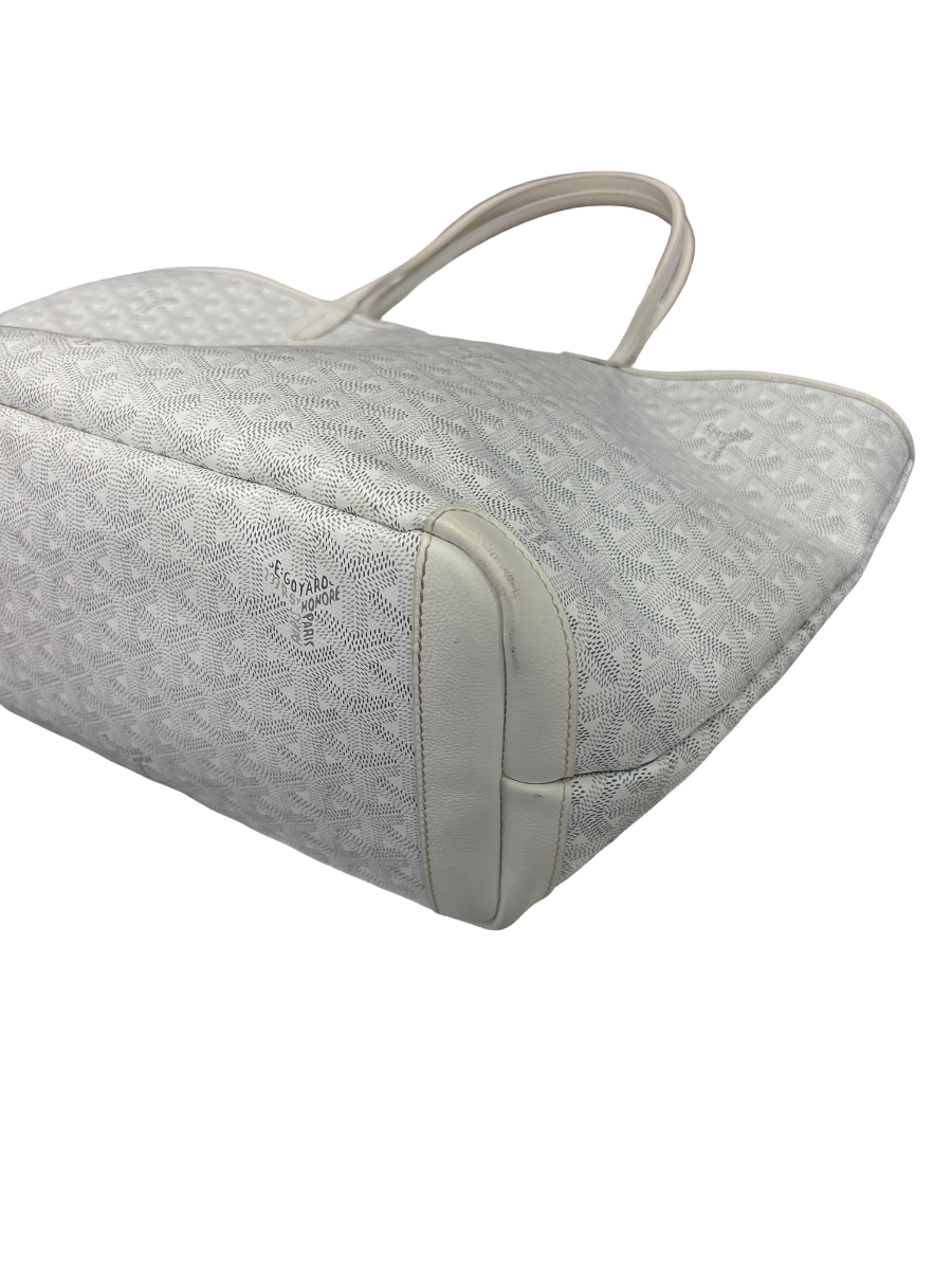 Goyard White Goyardine Artois MM Tote