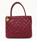 Chanel Schiaparelli  Raspberry Caviar Leather Bag