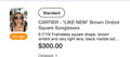 Cartier Brown Ombre Square Sunglasses