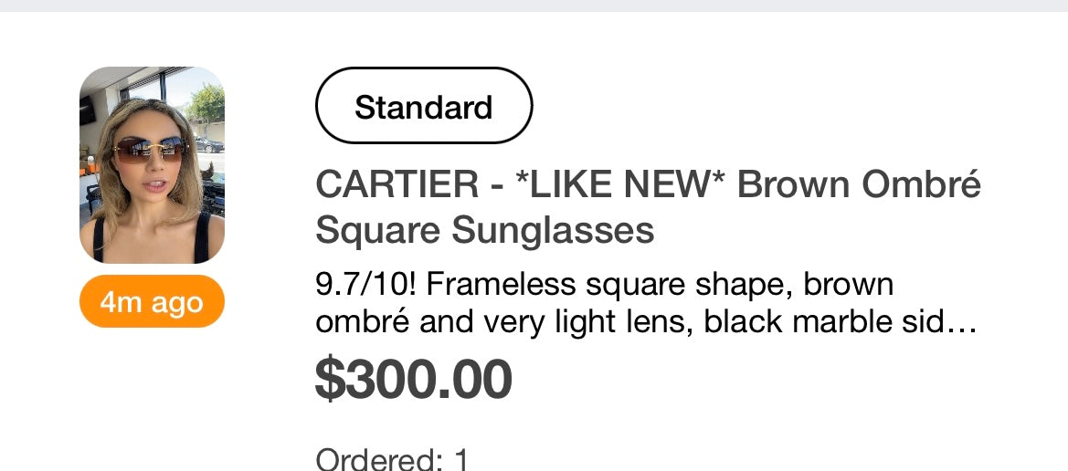 Cartier Brown Ombre Square Sunglasses