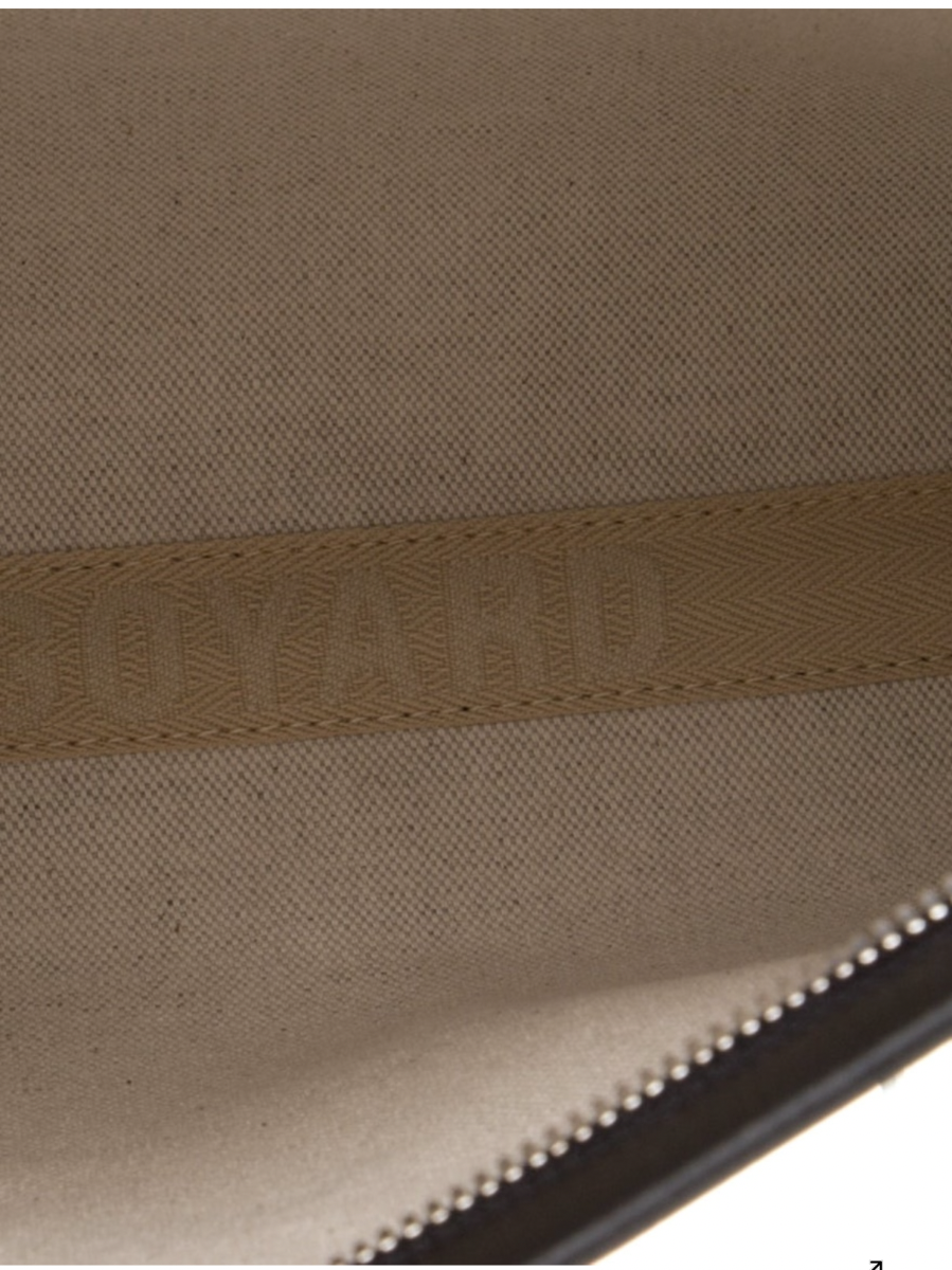 Goyard Black/ Brown Goyardine Conti Pouch
