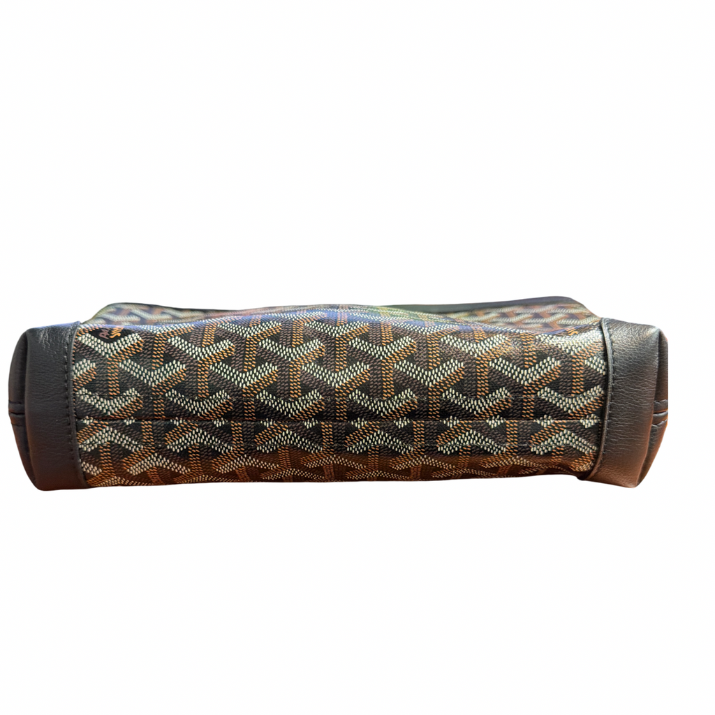Goyard Black/ Brown Goyardine Conti Pouch