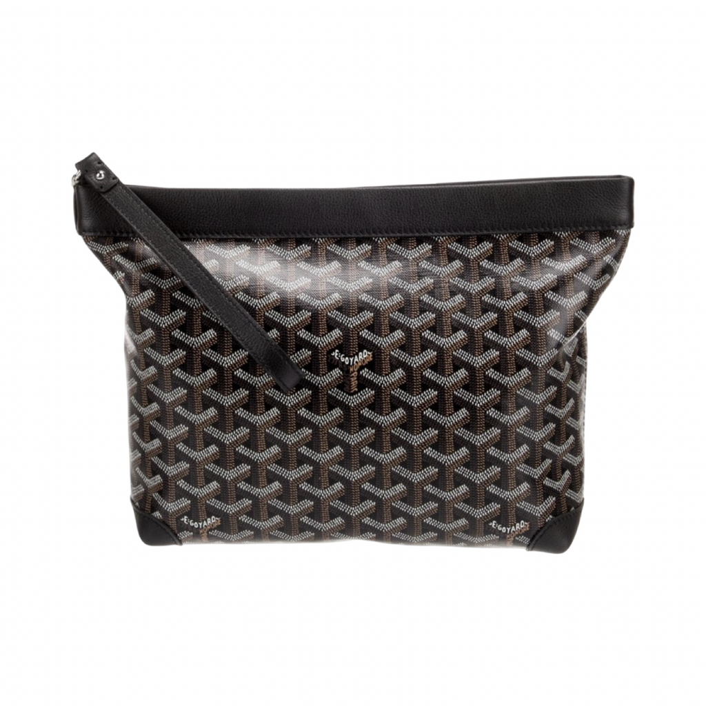Goyard Black/ Brown Goyardine Conti Pouch