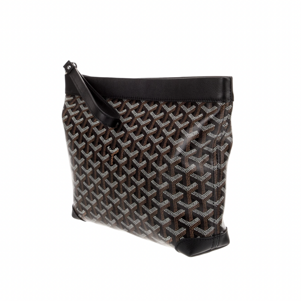 Goyard Black/ Brown Goyardine Conti Pouch