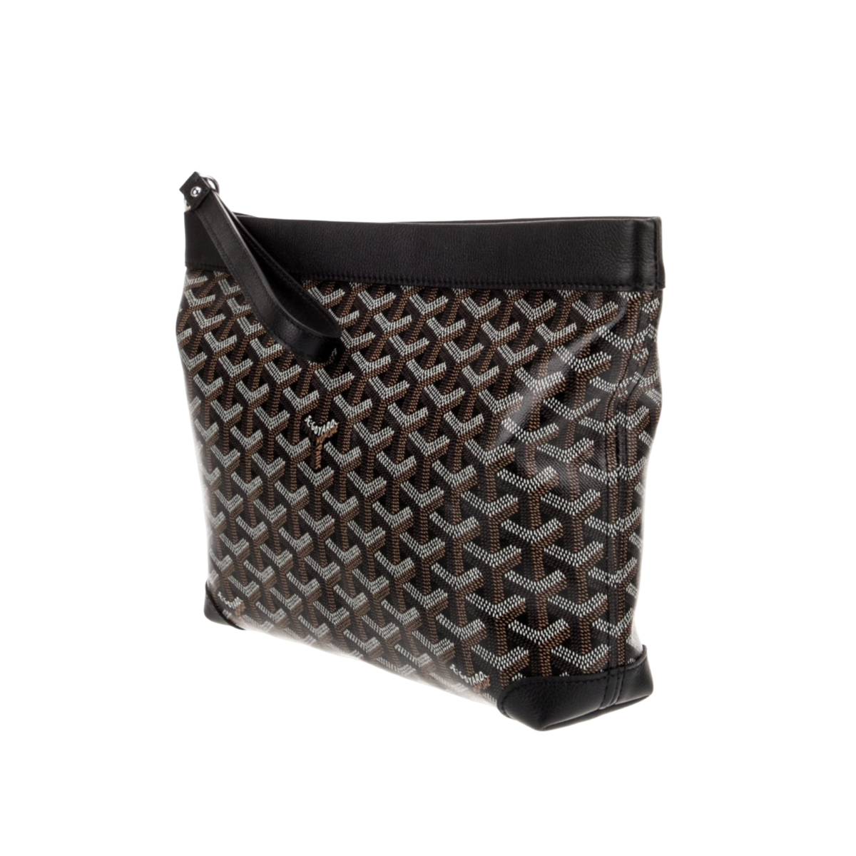 Goyard Black/ Brown Goyardine Conti Pouch