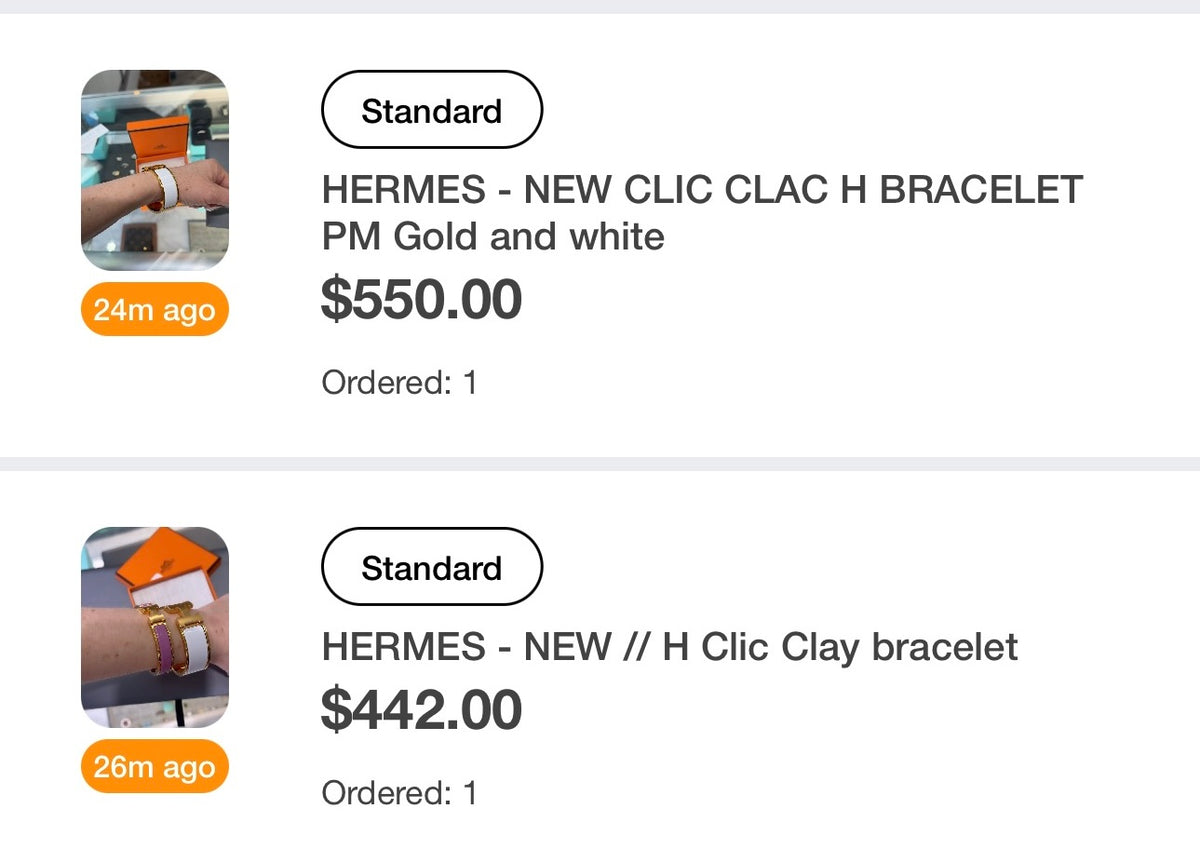 Hermes Wide Clic Clac H bracelet White