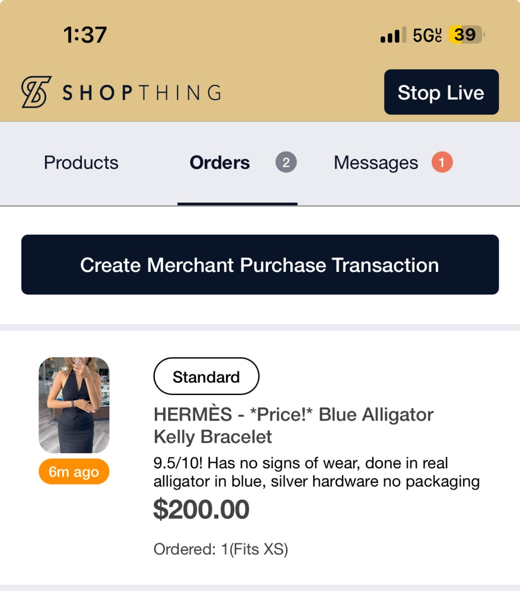 Hermes Blue Alligator Kelly Bracelet