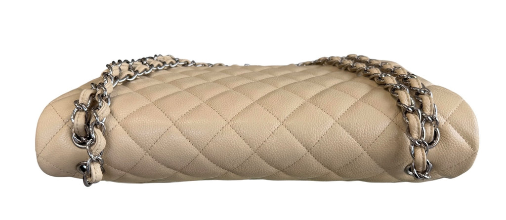 Chanel Classic Caviar Beige Maxi Double Flap Bag