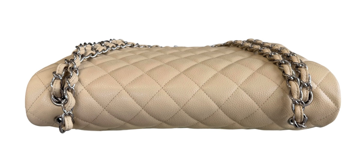 Chanel Classic Caviar Beige Maxi Double Flap Bag