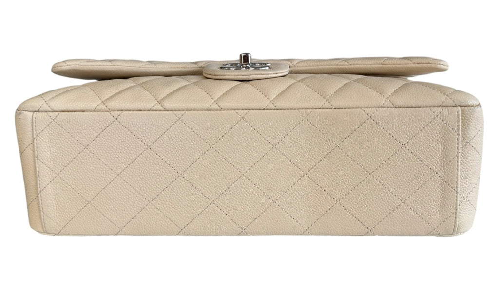 Chanel Classic Caviar Beige Maxi Double Flap Bag