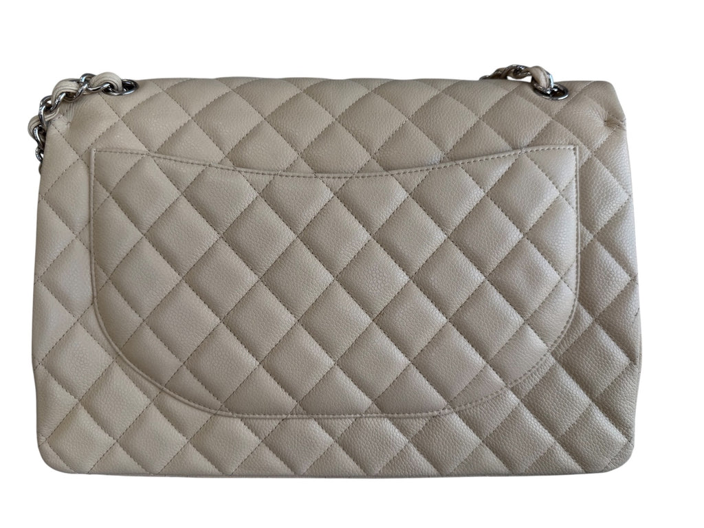 Chanel Classic Caviar Beige Maxi Double Flap Bag