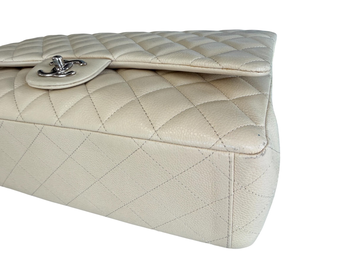 Chanel Classic Caviar Beige Maxi Double Flap Bag