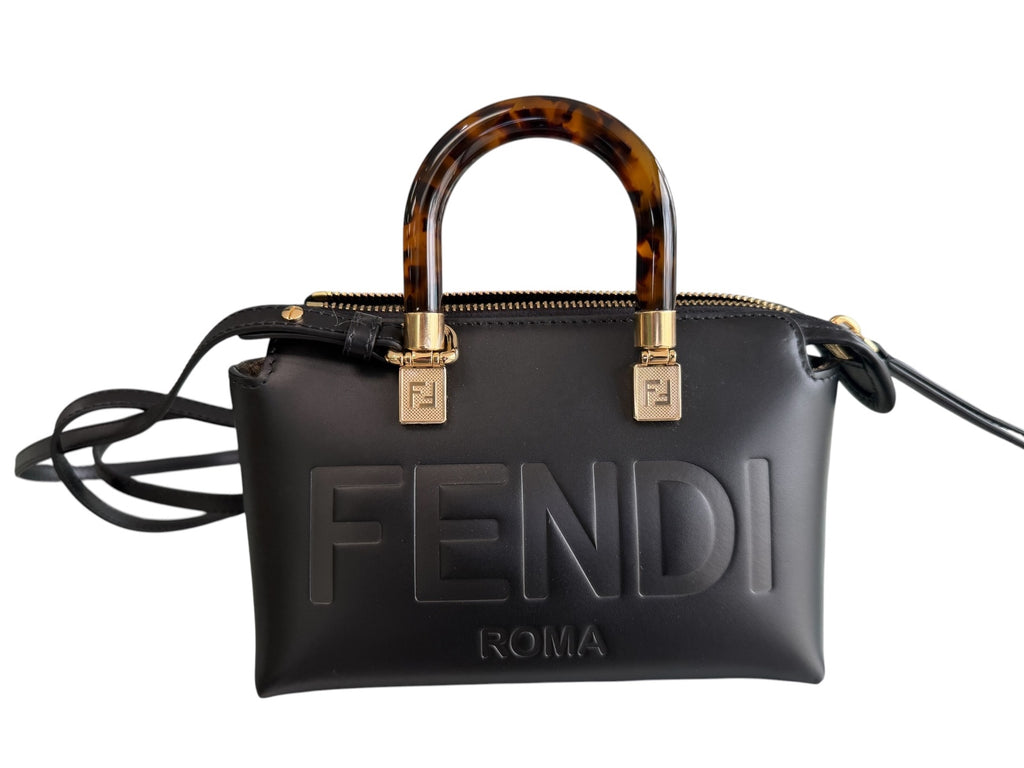 Fendi Vitello King Plexiglass Mini By The Way Black