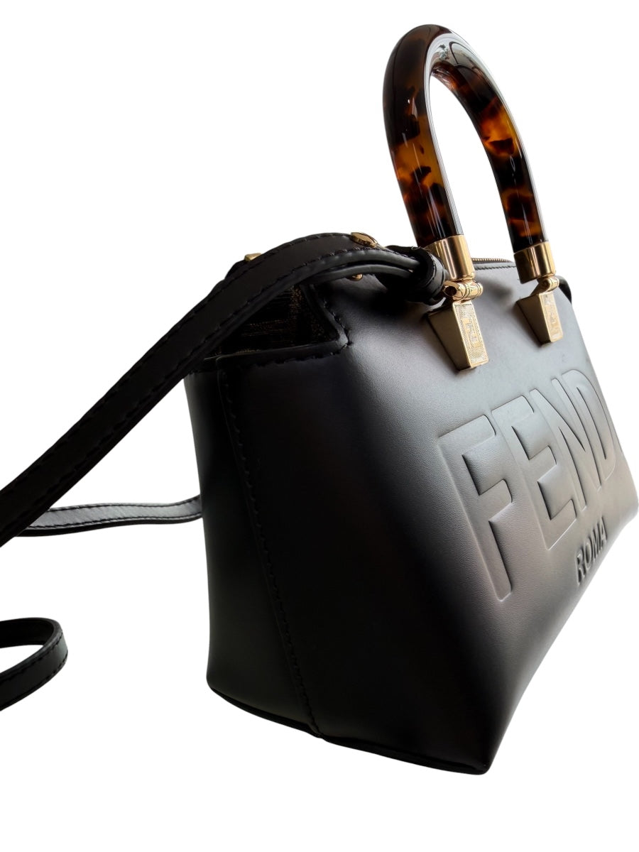 Fendi Vitello King Plexiglass Mini By The Way Black