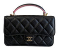 Chanel Black/Pink Top Handle Wallet on Chain