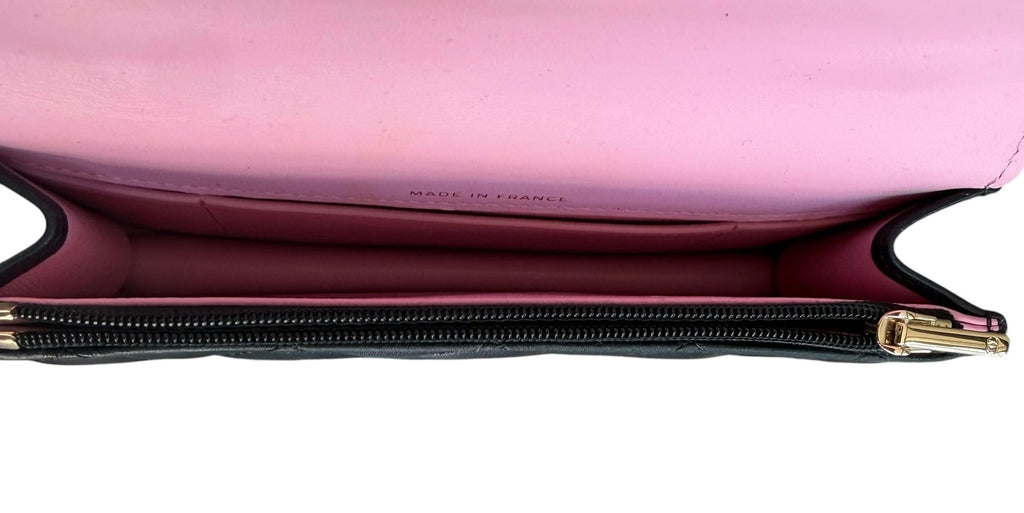 Chanel Black/Pink Top Handle Wallet on Chain