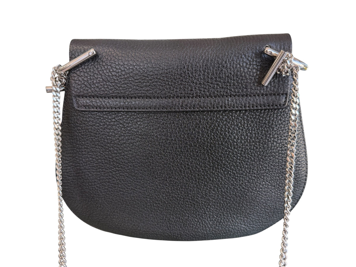 Chloe Black Leather Drew Crossbody Bag