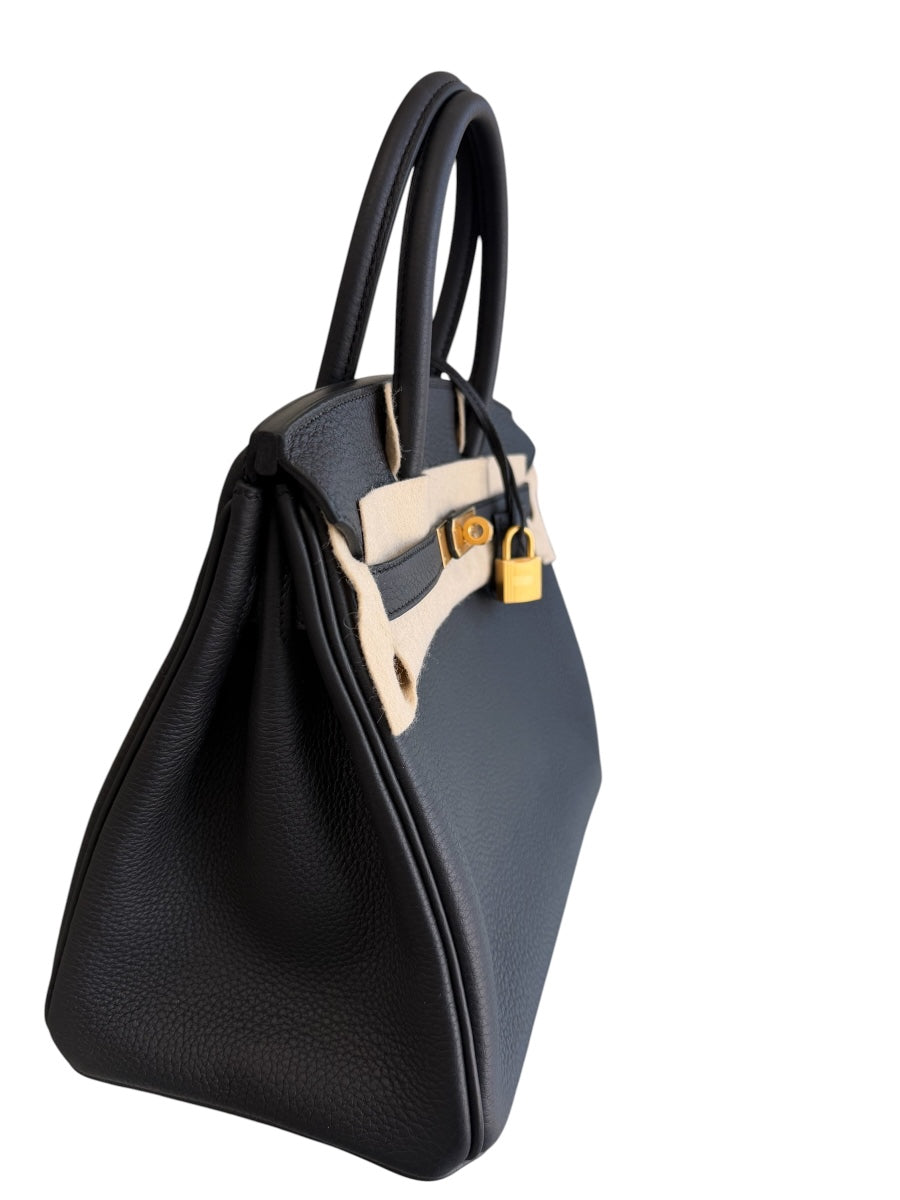 2026 Hermès Black Birkin30 Bushed Gold Hardware