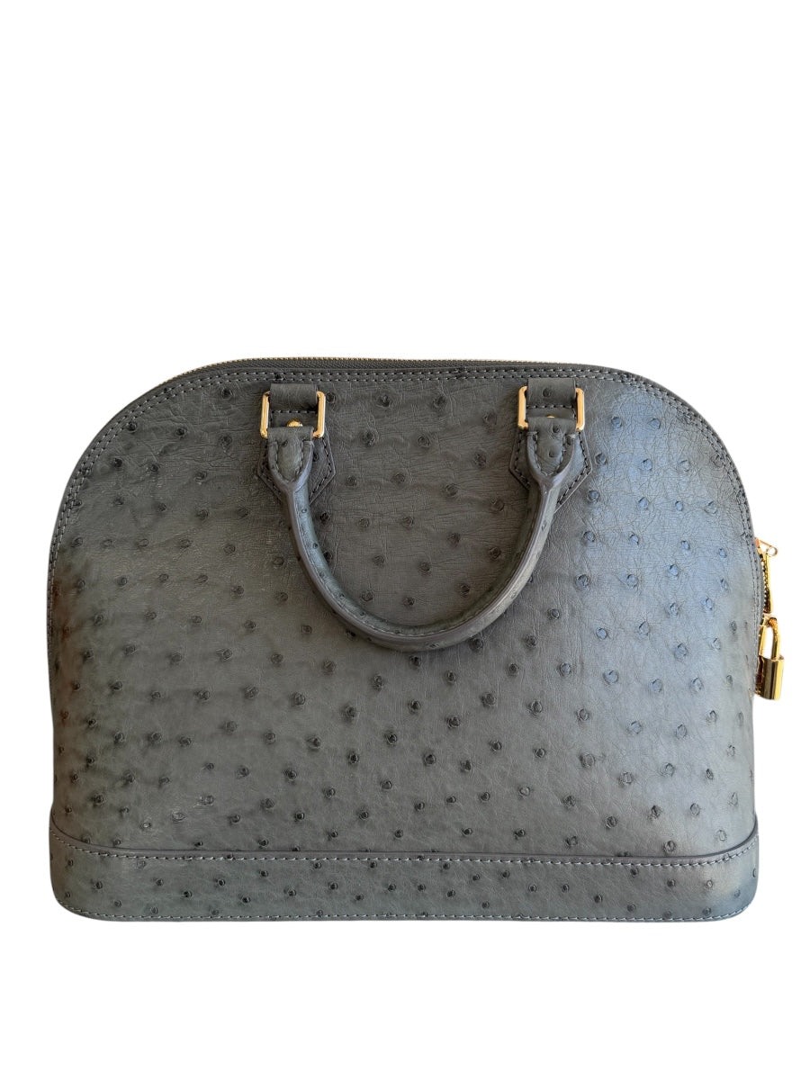 Louis Vuitton Grey Ostrich Alma MM