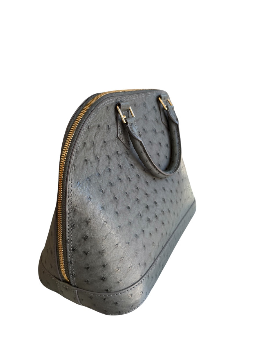 Louis Vuitton Grey Ostrich Alma MM