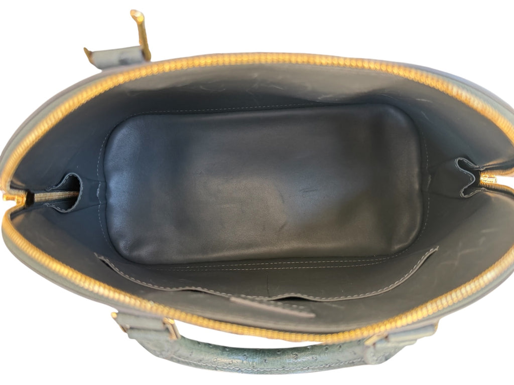 Louis Vuitton Grey Ostrich Alma MM