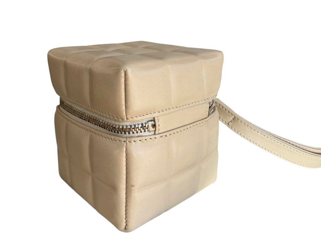 Chanel Beige Lambskin Cube Pouch