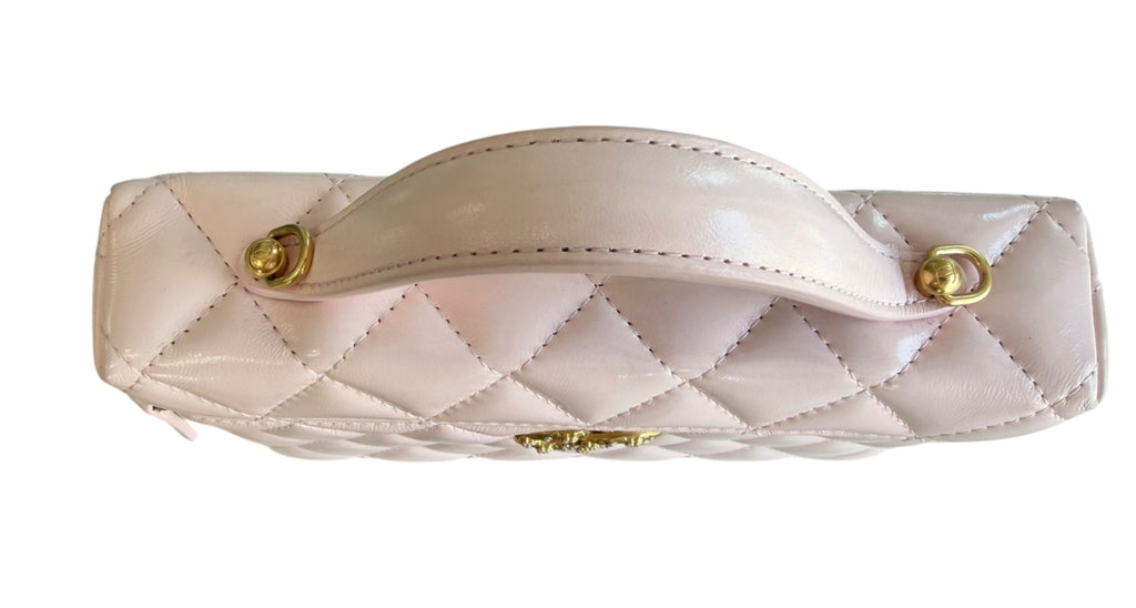 Chanel Pink Slim Vanity Quilted Top Handle