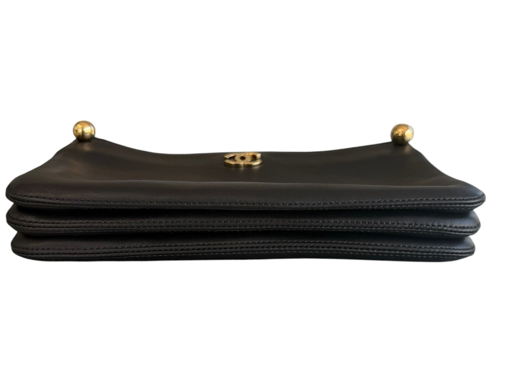 Chanel Calfskin Chick Studs Black Clutch
