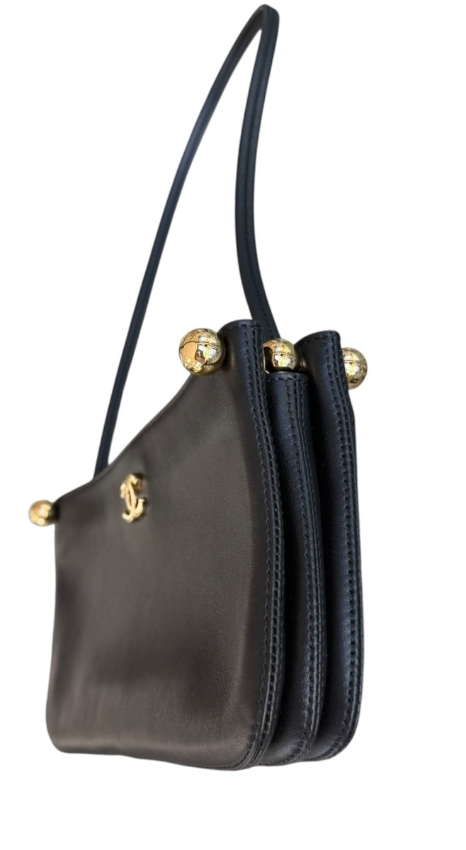 Chanel Calfskin Chick Studs Black Clutch
