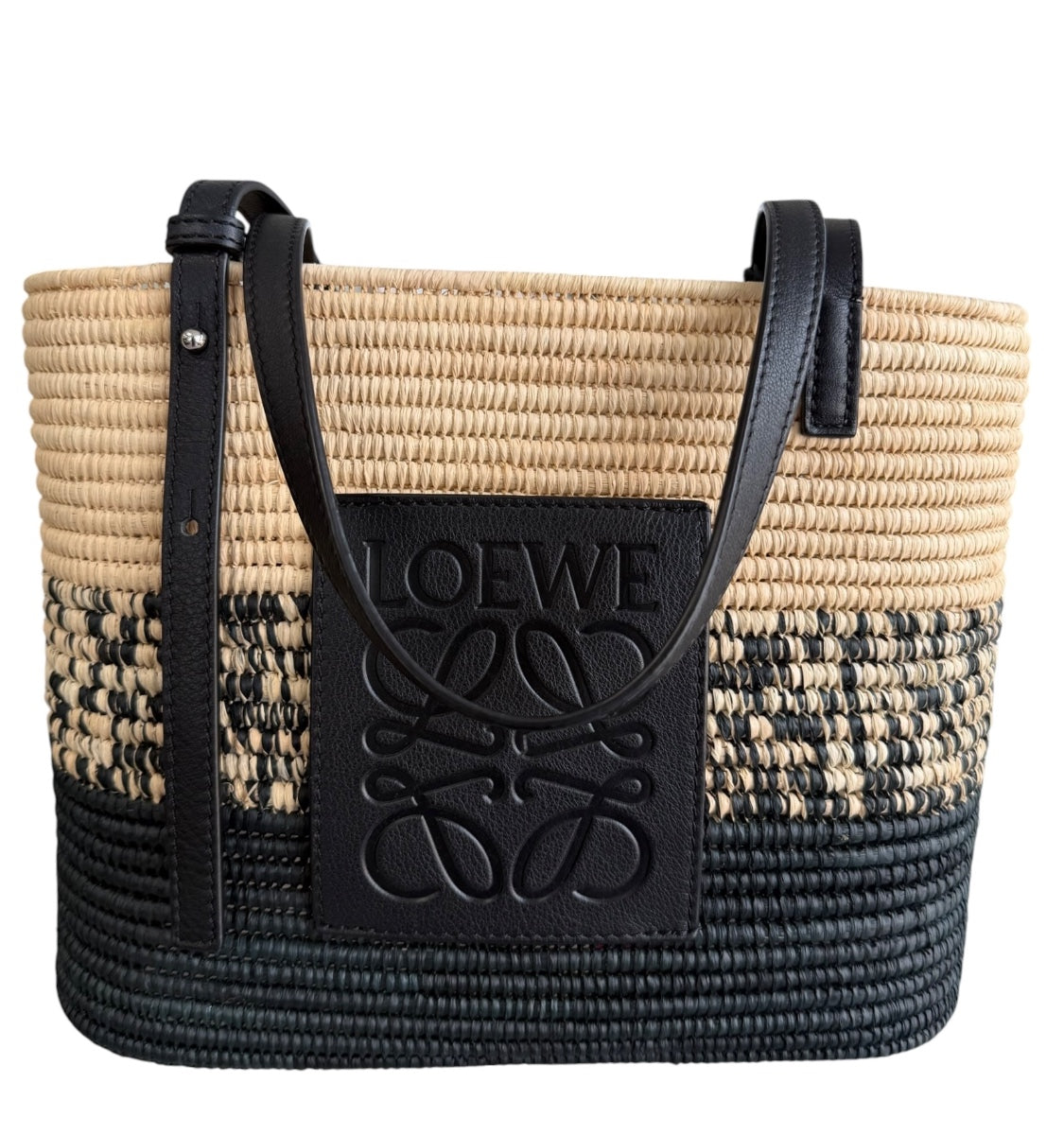 Loewe Beige Wicker Basket tote