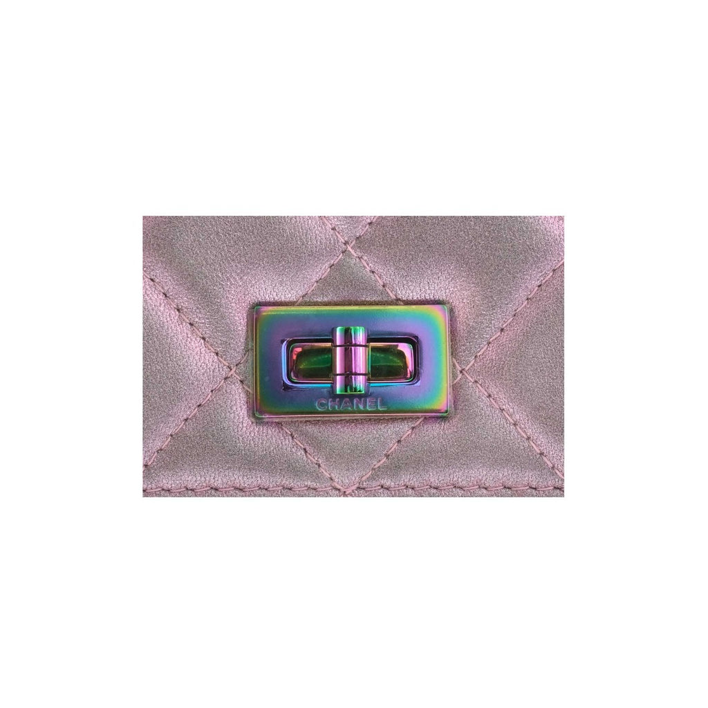 Chanel Metallic Iridescent Reissue Wallet On Chain